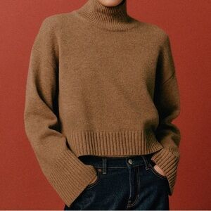 Reformation March Regenerative Wool Cropped Turtleneck Sz:S|Chantelle|Orig:$198